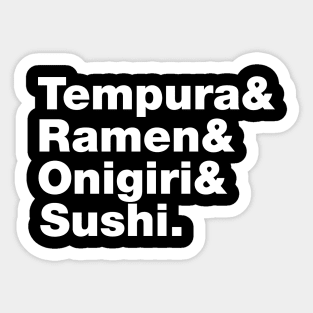 Japanese Foods (Tempura & Ramen & Onigiri & Sushi.) Sticker